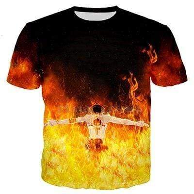 Ace’s Burning Pirate Portgas One Piece T Shirt