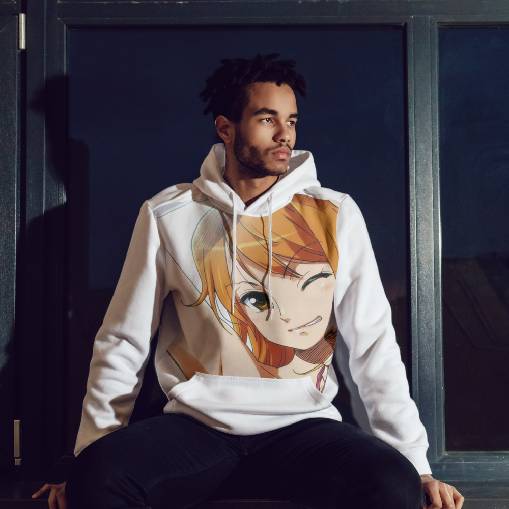 One Piece Ahegao Hoodie – Nami Character One Piece Ahegao Style Printed Over Unisex Hoodie