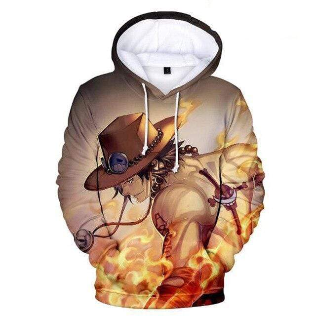 One Piece Hoodies – Ace One Piece sweatshirt with Burning Fists