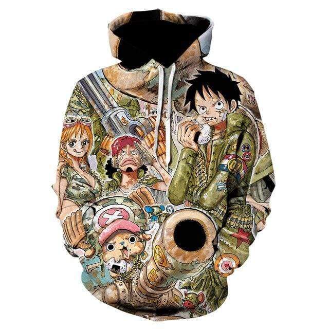 One Piece Hoodies – Military Style Straw Hat One Piece Sweatshirt