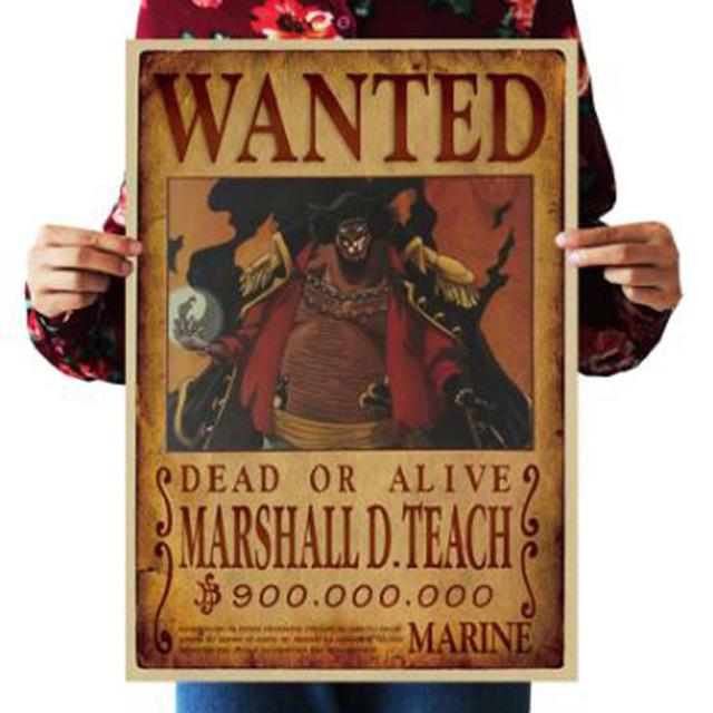 One Piece Merch – Dead or Alive Blackbeard Marshall D Teach Wanted Bounty Poster