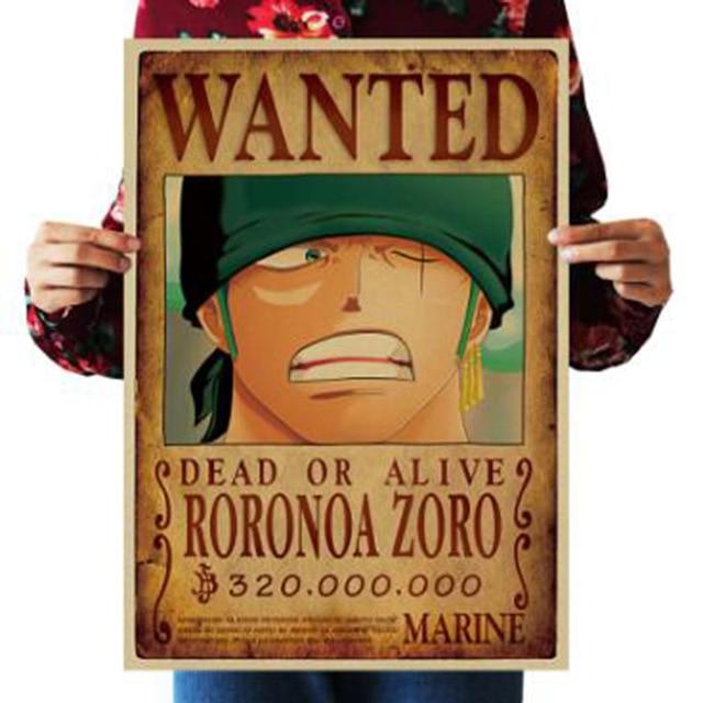 One Piece Merch – Dead or Alive Roronoa Zoro Wanted Bounty Poster