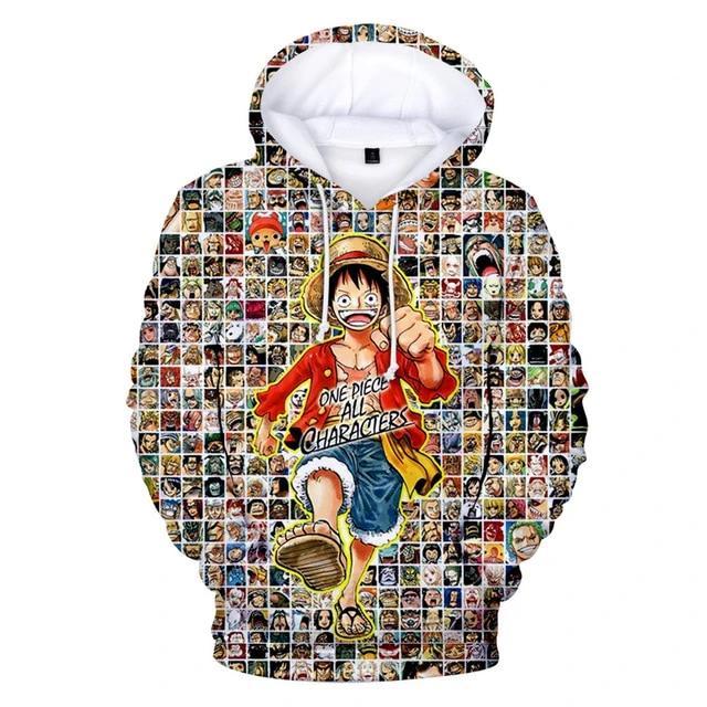 One Piece Merch – Monkey D. Luffy All Characters Hoodie