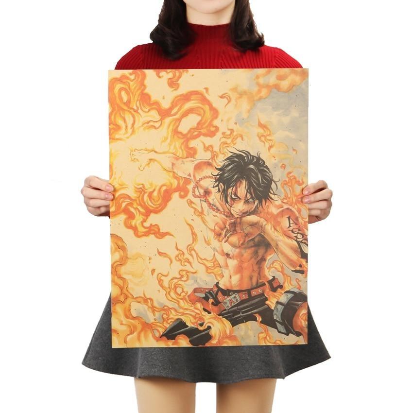 One Piece Merch – Portgas D. Ace Poster Wall Sticker