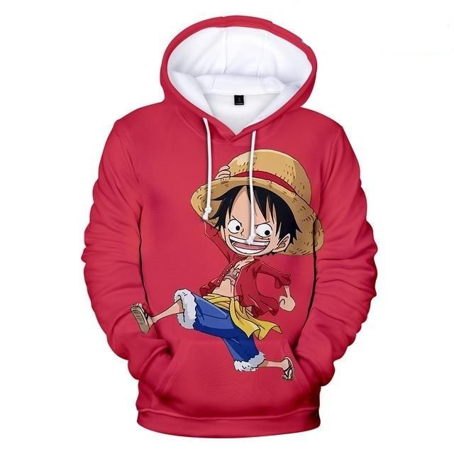 One Piece Merch – Red Young Monkey D. Luffy Hoodie