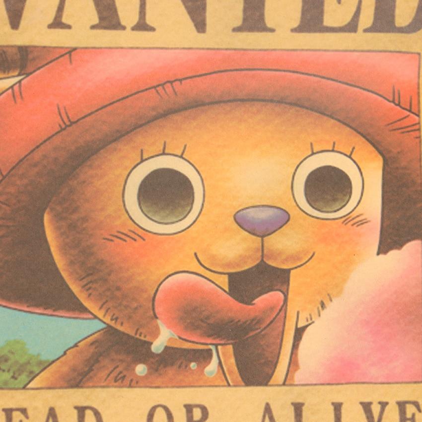 One Piece Merch – Tony Chopper Classic Wanted Dead Or Alive Poster Wall Sticker