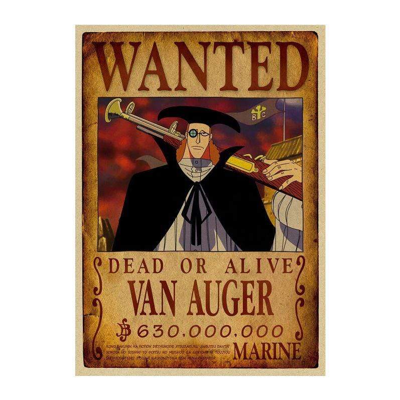 One Piece Posters – Avis De Recherche Van Augur wanted