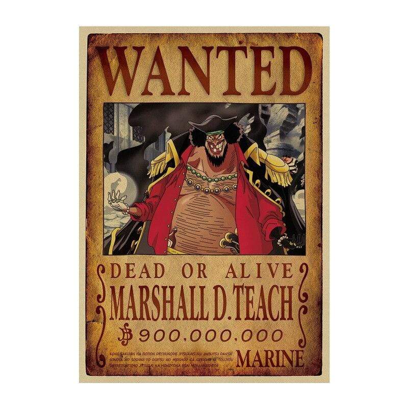 One Piece Posters – Wanted Blackbeard Search Notice