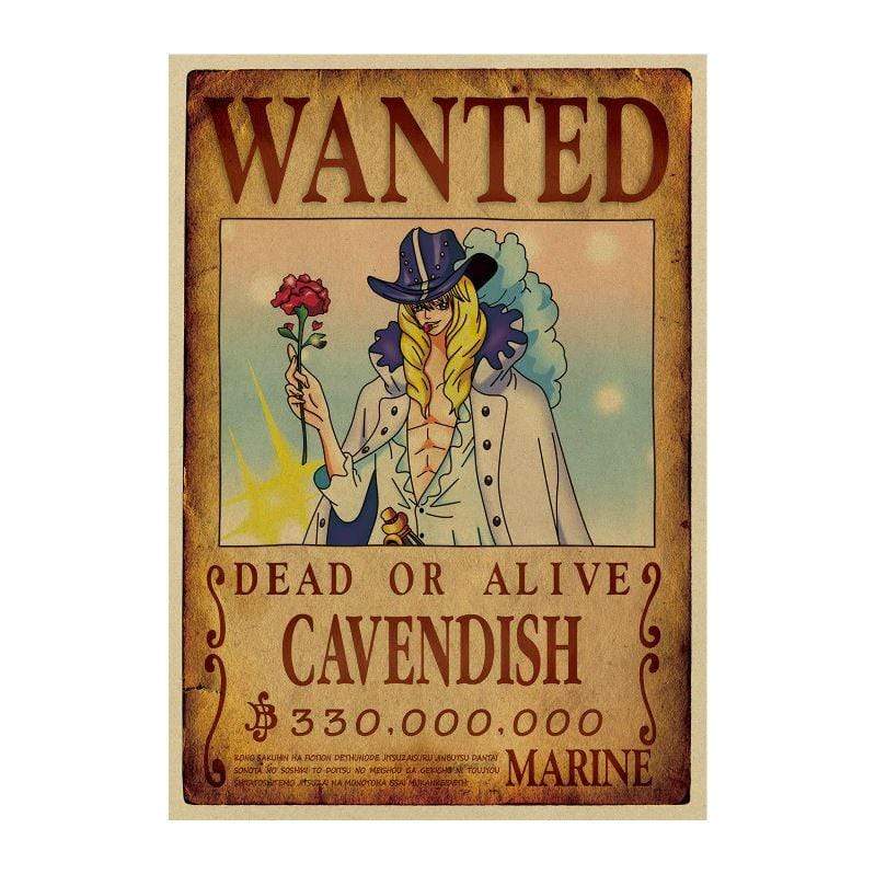 One Piece Posters – Wanted Cavendish search notice