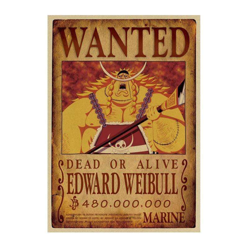 One Piece Posters – Wanted Edward Weibull search notice