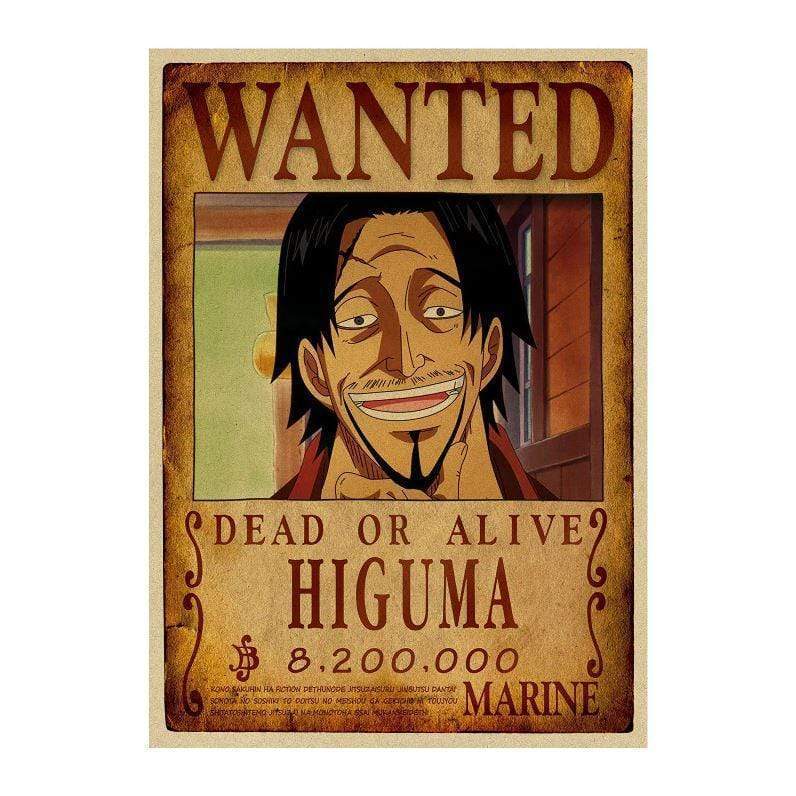 One Piece Posters – Wanted Higuma Search Notice