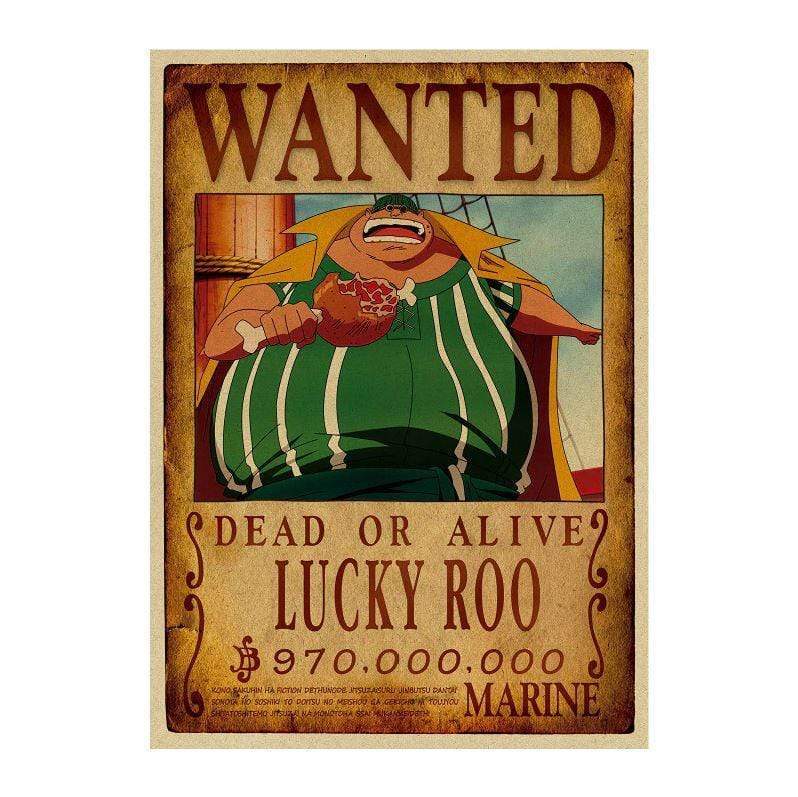 One Piece Posters – Wanted Lucky Roux search notice