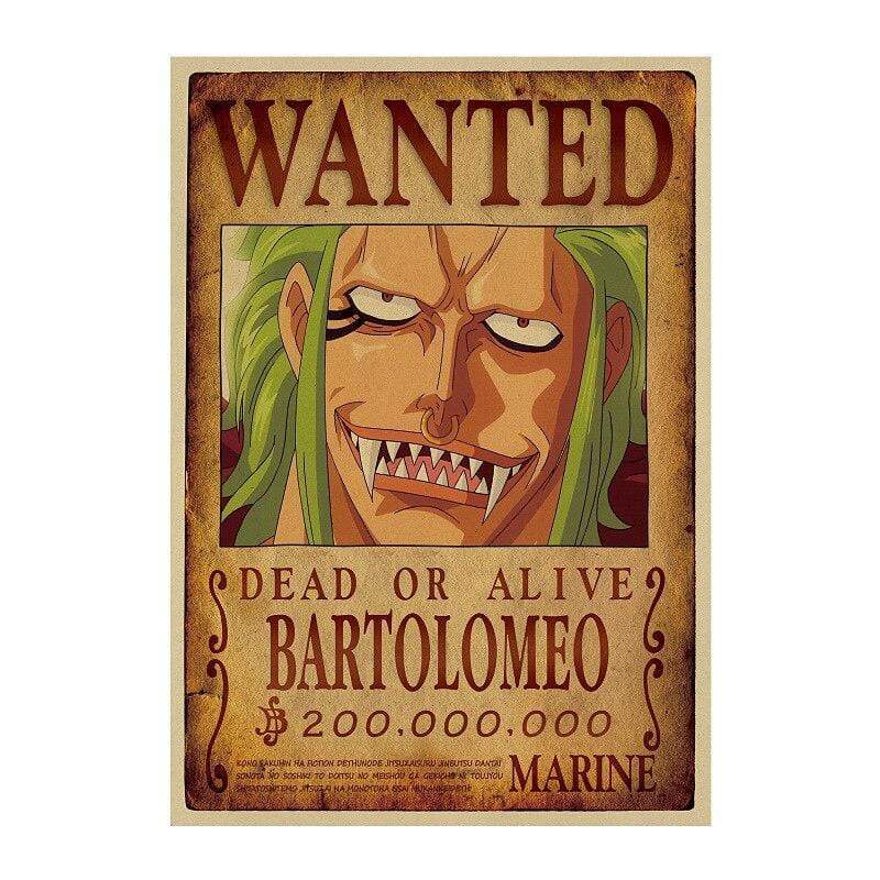 One Piece Posters – Wanted Search Notice Bartolomeo