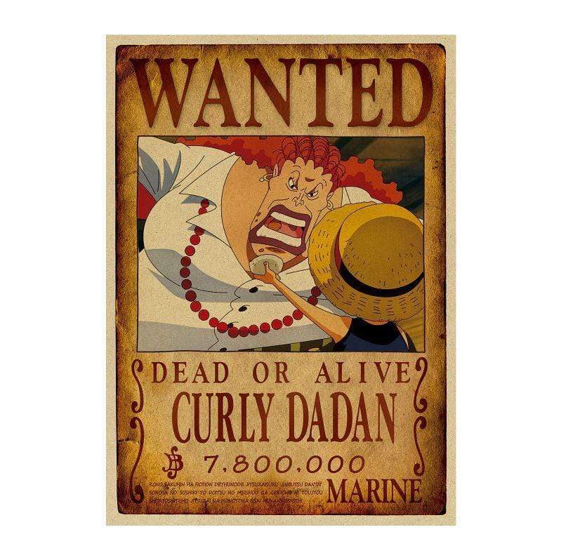 One Piece Posters – Wanted Search Notice Curly Dadan