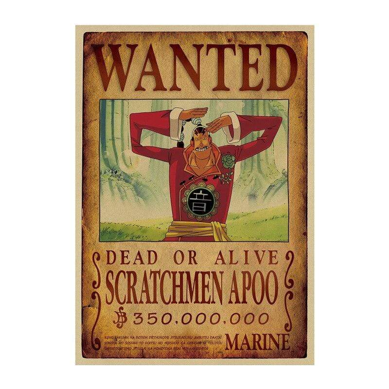One Piece Posters – Wanted Search Notice Scratchmen Apoo