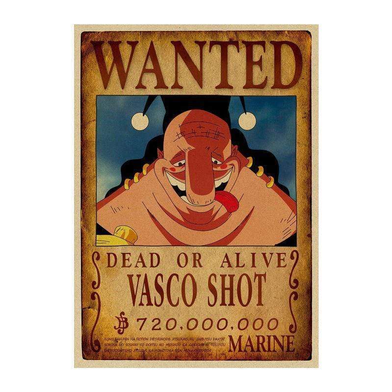 One Piece Posters – Wanted Search Notice Vasco Shot
