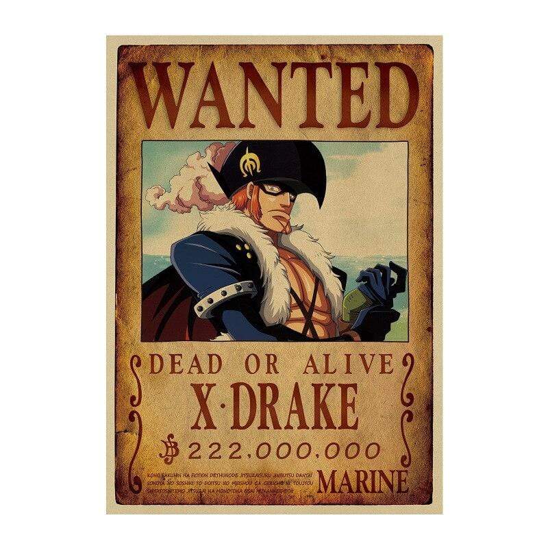 One Piece Posters – Wanted Search Notice X Drake