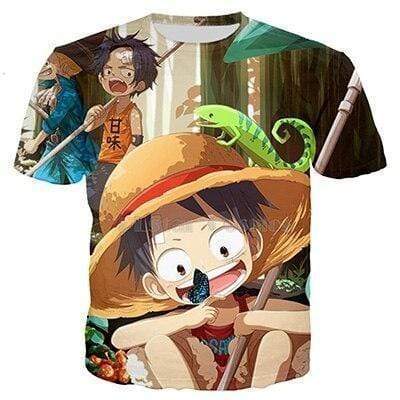 One Piece T Shirt Kawaii Ace And Luffy Child